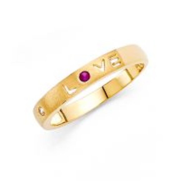 SOLID 14K GOLD LOVE RING WEDDING BAND IN ALL SIZES - Picture 1 of 10